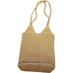 Lorenzo Woven Purse With Shoulder Straps, Taupe With Zipper Closure, 11"x11.5"